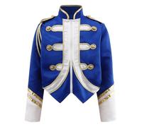 Yruioon Jacket Da Circo Per Bambini Uniforme Di Direttore Di Circo Per Bambini Giacca A Maniche Lunghe Per Trombettiere Blazer Mantello Per Halloween Carnevale Blu reale 5-6 anni