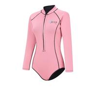 Yruioon Muta da donna in neoprene, 2,5 mm, in neoprene, a maniche lunghe, per immersioni, snorkeling, surf, rosa, XXL