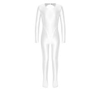 Yruioon Unitard Il Corpo Intero Bambini Unitard Bambine Con I Piedi Body Danza Classica A Maniche Lunghe Per Ragazze Per Prestazioni Latino Avorio 5-6 anni
