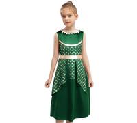 Yruioon Vestito indiano da principessa araba abito da festa festa Halloween Carnevale indiano abbigliamento da ballo, verde, 122-128 cm