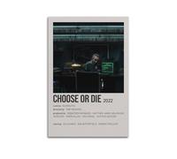 YRWUIERHRUE Choose Or Die, poster estetico da parete su tela, stile vintage, decorazione per soggiorno e camera da letto, 30 x 45 cm, senza cornice