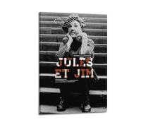 YRWUIERHRUE Jules et Jim - Poster estetico da parete su tela, stile vintage, decorazione per soggiorno, camera da letto, 40 x 60 cm, con cornice