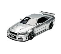 YRXIAO 1:64 Per GT-R R34 Skyline Modello Di Auto In Resina Collezione Ornamenti Per La Casa Souvenir Decorativi(Silver)