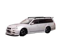 YRXIAO 1:64 Per Nissan R34 Wagon 260RS Modello Di Auto Per Collezionare Arredi Per La Casa E Souvenir Decorativi(Silver)