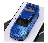 YRXIAO Blu 1:64 Per Skyline GT-R R34 Modello Di Auto In Resina Collezione Veicolo Espositore Hobby(Style 2)
