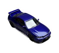 YRXIAO Modello Di Auto Nissan GT-R BCNR33 GTR33 Skyline Con Coperchio Aperto Scala 1:64 In Carbonio Pieno Blu