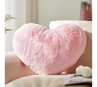 YRXRUS Cuscino a forma di cuore, cuscini a forma di cuore rosa, regalo per amore, 35 x 43 cm, grandi cuscini a forma di cuore, in finta pelliccia di coniglio, decorazione per la stanza, soggiorno,