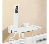 YRYRHX Miscelatore Doccia per Vasca da Bagno a Cascata Bianco Miscelatore monocomando soffione Doccia e Set di Tubi Flessibili per rubinetti da Bagno-A Household faucets