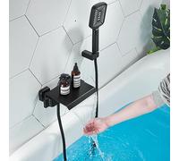 YRYRHX Miscelatori per Doccia Miscelatore a Cascata Rubinetti per Vasca Miscelatore per Bagno Miscelatore per Doccia a Mano Nero Household faucets