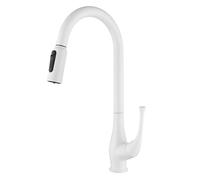 YRYRHX Rubinetti da cucina a 3 vie con doccetta estraibile Miscelatori da cucina bianchi Miscelatore monocomando monoforo con bocca a collo di cigno Miscelatore per lavello da cucina Household faucets