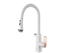 YRYRHX Rubinetto Cucina con Flessibile Estraibile Rubinetti Lavello Cucina Miscelatore Monoforo Bianco con Display LED Household faucets