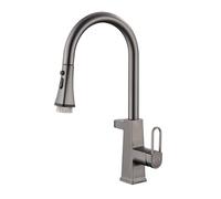 YRYRHX Rubinetto Cucina con Flessibile Estraibile Rubinetti Lavello Cucina Miscelatore Monoforo Grigio con Display LED Household faucets