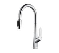 YRYRHX Rubinetto da Cucina Estraibile a 3 Vie Miscelatore da Cucina monocomando Cromato Bocca a Collo di Cigno Rubinetto da Cucina per Acqua Potabile a 3 Vie Rubinetto per lavello da Cucina 3 in 1