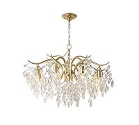 YRYRYW A rustare Il Supporto Durante la Luce a LED LAMPAGGIO LAMDURE LAMBINATORI per LIMAZIONE ISOLAGGI SOGGIORI, E14 Luffale di Cristalli Luffale di Country Willow Gold Crystal CH-Gold. 9 Testa