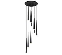 YRYRYW Apparecchio per decorazioni per scale-nero, LED lineare durante il lampadario a goccia a pioggia da 90 W leggera, altezza regolabile Acrilico a filo a sfioramento del soffitto neri alla luce. 9