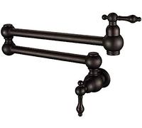 YRYRYW Bronze Black Pot Filler Double Joint Spout Folding Stretchable Swing Arm Wall Mounted Brass Kitchen Faucet Tap Household faucets