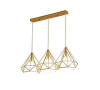 YRYRYW Camera da Letto da Cucina da Soggiorno Bar, lampadario E27 Iron Iron Art, Tre Teste Diamond Gold. 3 Piatti Lunghi Household faucets