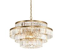 YRYRYW con Frangia di Vetro Trasparente ④ Livello Durante la Luce, lampadario in di Lusso e1④ E1④, lampadario a soffitto a LED a Filo a Filo, Lussuoso lampadario a Rotondo, per Sala da Pranzo in