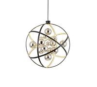 YRYRYW Creative Concise Iron Art Chandelier,Study Room Bedroom Kitchen Aisle Corridor Clothing Store Window Light,LED Post- Terrestrial Globe Chandelier-Black And White Light 40cm Household faucets