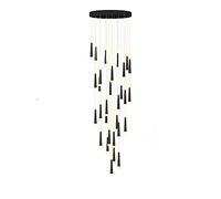 YRYRYW Creativity LED Ceiling Lamp for Living Room Spiral Staircase,Nordic Adjustable Spiral Chandelier,Wind Chimes Shape During Lamp,LED Stair Chandeliers-Black Warm Light 30t Household faucets