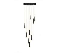 YRYRYW Creativity LED Ceiling Lamp for Living Room Spiral Staircase,Nordic Adjustable Spiral Chandelier,Wind Chimes Shape During Lamp,LED Stair Chandeliers-Black And White Light 9t Household faucets
