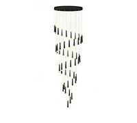 YRYRYW Creativity LED Ceiling Lamp for Living Room Spiral Staircase,Nordic Adjustable Spiral Chandelier,Wind Chimes Shape During Lamp,LED Stair Chandeliers-Black And White Light 48t Household faucets