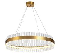 YRYRYW Duplex Villa Living Room Lamp,Bedroom Dining Room Chandelier,LED Nordic Light Luxury Ring Crystal Lamp, Postmodern Lighting-Cold White Light 50cm Household faucets