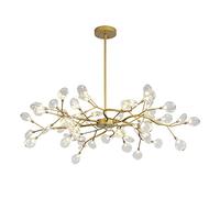 YRYRYW Durante Il Ramo della Luce Altezza Regolabile soffitto a soffitto a Mano Soffio Vetro in Vetro Molecola lampadario Fumo Grigio, Il lampadario Sputnik lucciole-Oro e Il Paralume in Vetro