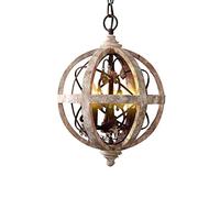 YRYRYW E14 lampadari Regolabili a Globo in Stile Shabby Chic, Elegante Ingresso Durante l'illuminazione, antichi lampade del soffitto del corridoio Industriale, lampadario retrò in Legno Massiccio