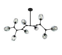 YRYRYW E27 Base Semi Flush Monte Durante la Luce molecolare lampadario in Vetro Luce a soffitto Industriale per Sala da Pranzo Soggiorno Camera da Letto Cucina-Gradiente Blu Nero 9 Testa Household