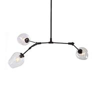 YRYRYW E27 Base Semi Flush Monte Durante la Luce molecolare lampadario in Vetro Luce a soffitto Industriale per Sala da Pranzo Camera da Letto Camera da Letto Cucina-Pombe Pombe Black 3 Testa
