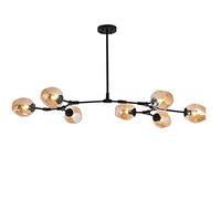 YRYRYW E27 Base Semi Flush Monte Durante la Luce molecolare lampadario in Vetro Luce a soffitto Industriale per Sala da Pranzo Camera da Letto Cucina da Letto per la Cucina-amerrello Nero 7 Testa