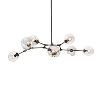 YRYRYW E27 Base Semi Flush Monte Durante la Luce molecolare lampadario in Vetro Luce a soffitto Industriale per Sala da Pranzo Camera da Letto Camera da Letto Cucina-Pombe Sfresco Black 7 Testa