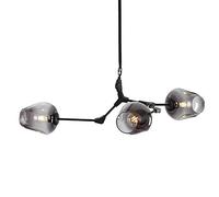 YRYRYW E27 Base Semi Flush Monte Durante la Luce molecolare lampadario in Vetro Luce a soffitto Industriale per Sala da Pranzo Soggiorno Camera da Letto da Cucina Fumio Grigio paralamode Nero 3 Testa