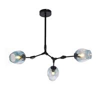 YRYRYW E27 Base Semi Flush Monte Durante la Luce molecolare lampadario in Vetro Luce a soffitto Industriale per Sala da Pranzo Soggiorno Camera da Letto Cucina-Gradiente Blu Nero 3 Testa Household