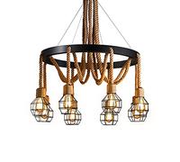 YRYRYW E27 lampadario a Corda di Canapa retrò in Stile Europeo, lampadario di Corda di canata in Stile Industriale Creativo, per Il Ristorante per Negozi di Abbigliamento Cafe Barber Shop-Black. 80 *