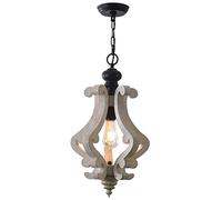 YRYRYW E27 lampadario Rustico Vintage in Legno Vintage, corridoio Antico di Ferro in Legno Durante Le luci per la Camera da Letto del Soggiorno, lampade a soffitto in Stile Shabby Chic-a