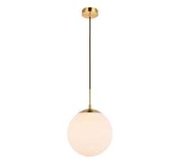 YRYRYW E27 Luce a soffitto a Sputnik in Ottone Spazzolato, Luce appesa al Bianco Latte con Paralume in Vetro soffiato a Mano, Lampada a ghiottona di Fagioli magici di Vetro a Mano Durante Lo Stesso