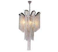 YRYRYW Elegante e splendido lampadario del soffitto Interno, con Decorazione a Catena in Alluminio Ondulato, 北欧 Caramine di Alluminio in Alluminio di Nappe e Argento in Stile Europeo 40 * 65 cm