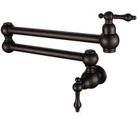 YRYRYW Faucet Bronze Black Pot Filler Double Joint Spout Foldable Telescopic Swing Arm Wall-Mounted Brass Kitchen Faucet Household faucets