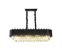 YRYRYW Ferro di Altezza Regolabile Nera Durante Le luci, per la Sala da Pranzo Ristorante Soggiorno, lampadario di, Il soffitto a LED rettangolo E27 Neri Leggeri. 98 * 31 * 36cm Household faucets