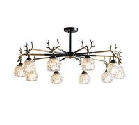 YRYRYW G9 lampadario di Lusso Post-Luce, Sala da Letto della Camera da Letto, Tutta la lampadario Creativo di Rame Americano-n-Nero e Rame 94,5 * 42cm Household faucets