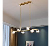 YRYRYW G9 Long Sputnik lampadario Luce per soffitto per Sala da Pranzo Ventage Industriale Nero in Vetro Durante Il soffitto di Ramo Leggero Light Segret Aipide-Gold. 6 Testa Household faucets