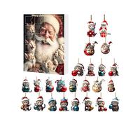 YRYRYW Giocattolo dell'Avvento di Natale 2025, Calendario per Il Conto alla rovescia con Figura di Gatto in Miniatura in Acrilico 2D per Bambino | Adorabili Ornamenti Natalizi per Figlia, Moglie,