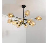 YRYRYW Home Living Room Bedroom Dining Room Study, Concise Magic Bean Chandelier,E27 Nordic Creative Molecular Chandelier-Cognac 12 Head Household faucets