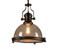 YRYRYW Hotel Restaurant Bar Caffetteria Internet Cafe Bar, lampadario retrò in Stile Industriale Americano, lampadario E27 a Testa Singola in Vetro-Nero. 30 * 37 cm Household faucets