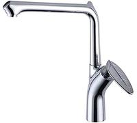 YRYRYW Kitchen Faucet Chrome Brass Mixer Dual Sink Rotation Water Tap Leaf Single Handle Faucet with Hook Household faucets