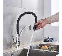 YRYRYW Kitchen Sink Faucet Hot Cold Mixer Crane Tap Black Rubber Rotation Pull Down Kitchen Mixer Crane Tap Household faucets
