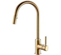 YRYRYW Kitchen Tap Brushed Gold Rubber Kitchen Faucet Mixer Tap 360 Degree Rotation Pulldown Stream Sprayer Taps Household faucets