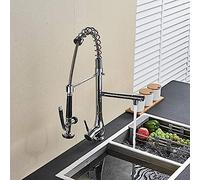 YRYRYW Kitchen Tap Kitchen Faucet Chrome 360 Degree Rotation Dual Spray Swivel Spout High Spring Pull out Tap Vessel Sink Mixer Taps Household faucets